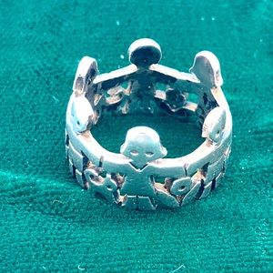 Retired James Avery Silver Boy and Girl ring.
